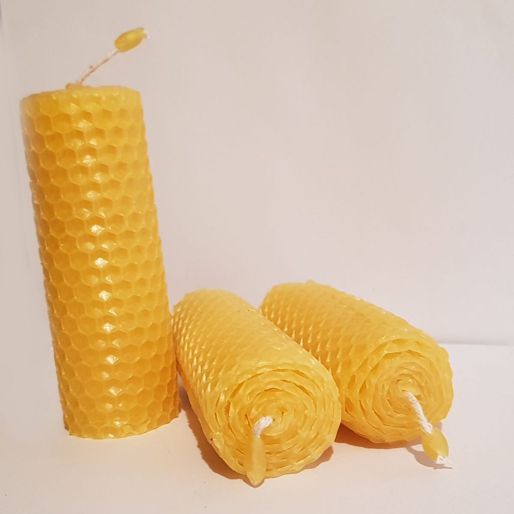BEE Happy Pure Beeswax Hand-Rolled Candle (Pack of 3), 105 gms