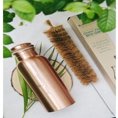 Copper Bottle and Coconut Fiber Bottle Cleaner