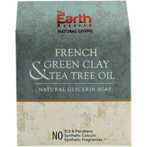 French Green Clay & Tea Tree Oil Natural Glycerin Soap - 100 gms