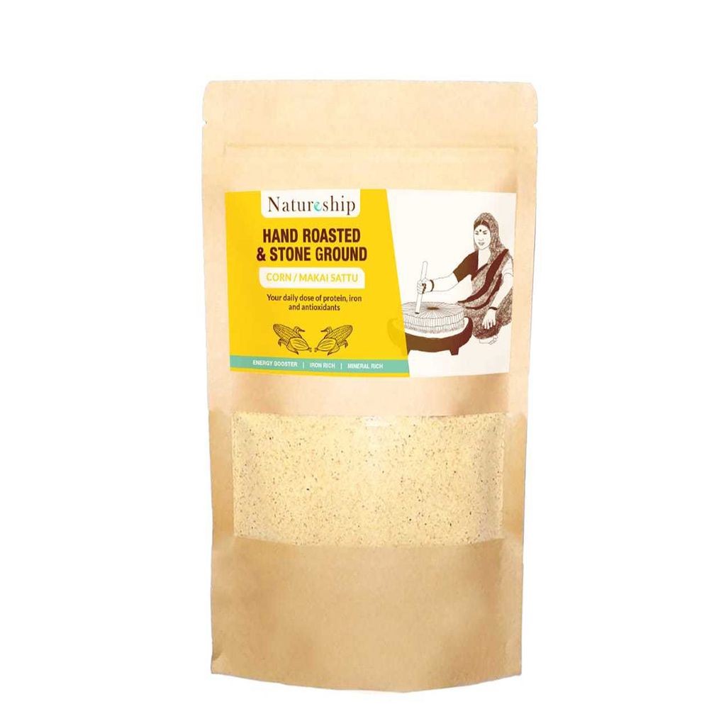 Hand Roasted & Stone Ground Desi Makai Sattu, 250g