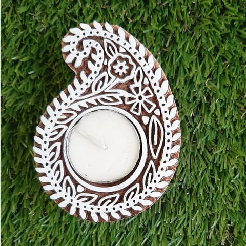 Paisley Tealight Holder cum Printing Block