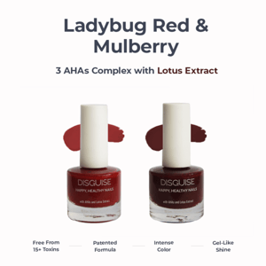 Nail Polish Ladybug Red 102 with Mulberry 101 Combo - 9 ml