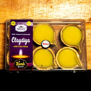 Pure Cow Ghee Clay Diyas - Medium 6