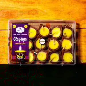 Pure Cow Ghee Clay Diyas - Small 15