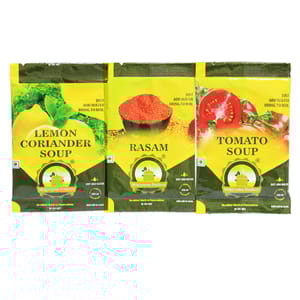 Tangy Soup Combo - Lemon Coriander, Rasam & Tomato (30 Sachets), 300 gms
