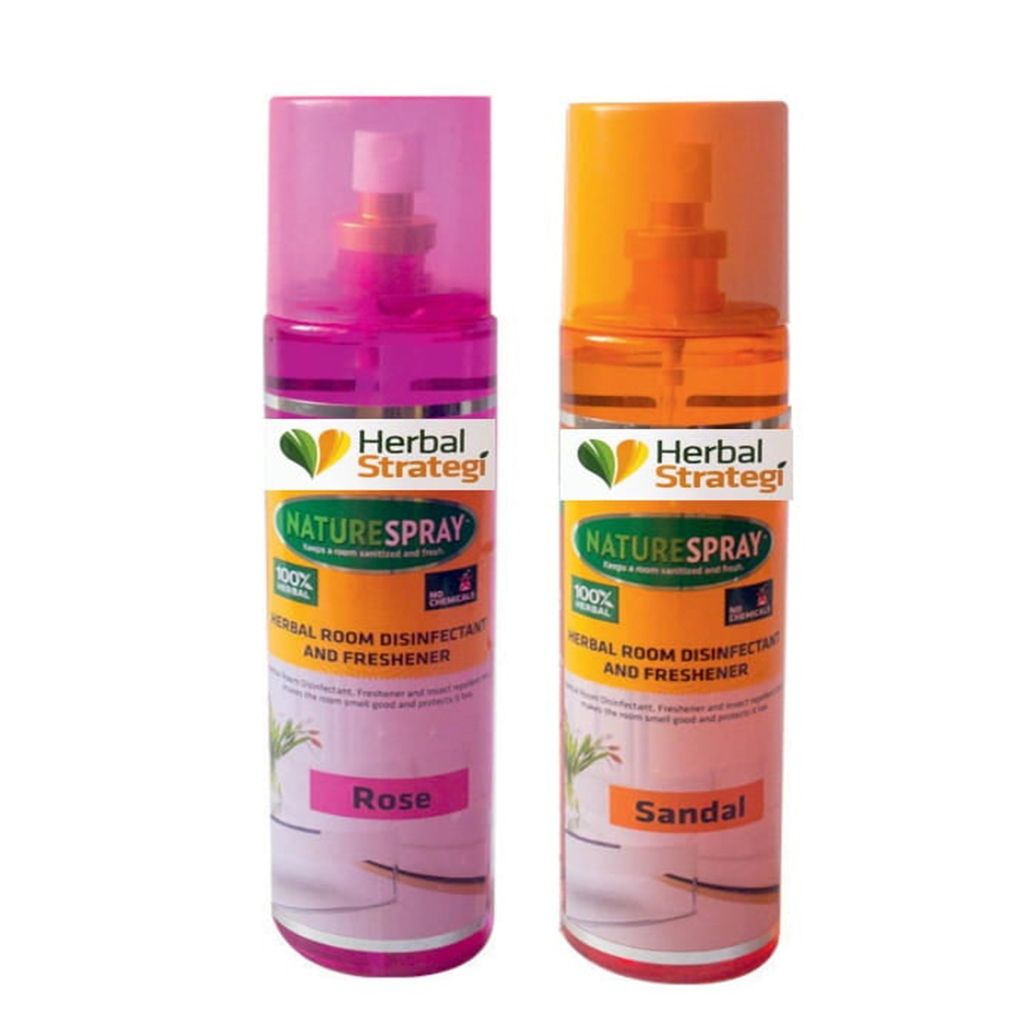 Herbal Room Disinfectant & Freshener - Rose & Sandal (250 ml)