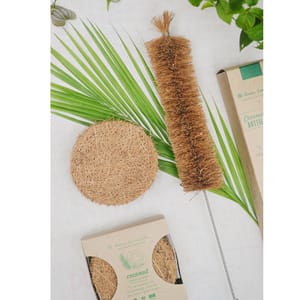 Coconut Fiber Coir Scrub (Pack of 5) and Bottle cleaner