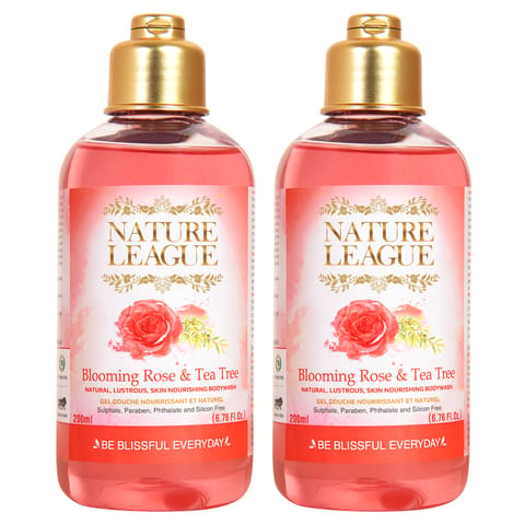 BLOOMING ROSE & TEA TREE Body wash 200 ml (Pack of 2)