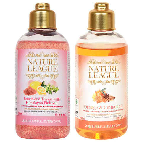 ORANGE & CINNAMON with LEMON & THYME WITH HIMALAYAN PINK SALT Body wash 200 ml