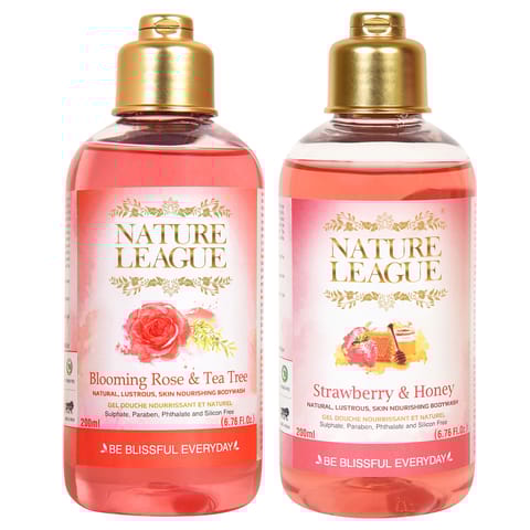 STRAWBERRY & HONEY with BLOOMING ROSE & TEA TREE Body wash 200 ml