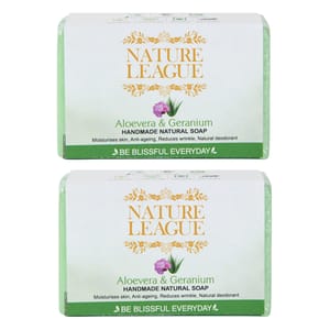 ALOEVERA & GERANIUM Natural Handmade Soap 100 gms (Pack of 2)