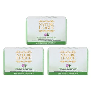 ALOEVERA & GERANIUM Natural Handmade Soap 100 gms (Pack of 3)