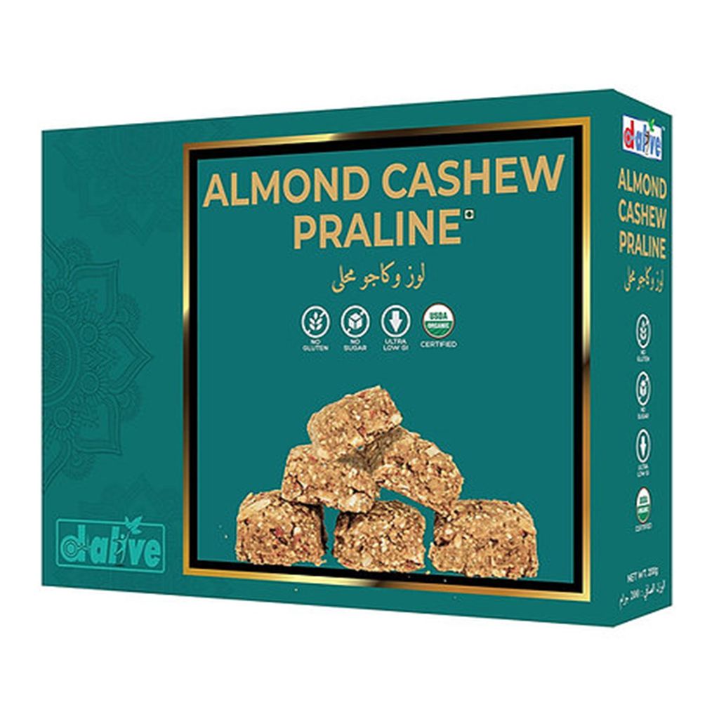 Almond Cashew Praline Nutrient-Rich & Healthy Indian Sweets - 200g (6 Servings)