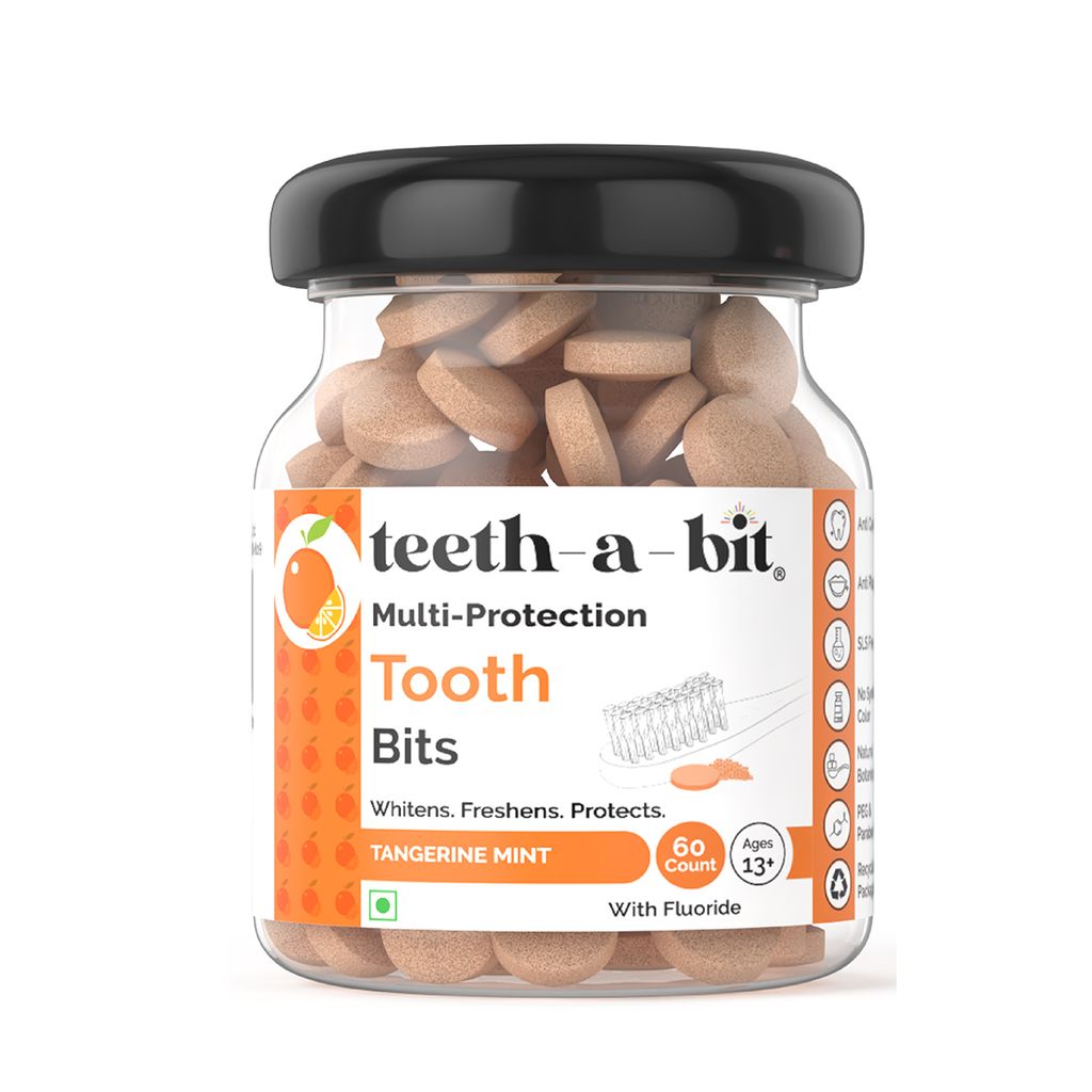 Tangerine Mint Toothbits (60 Count), Plant Based, Multi Protection