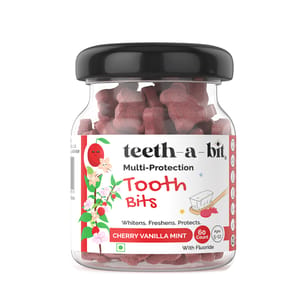 Cherry Vanilla Mint Toothbits for Kids, 5-12 yrs, (60 Count), Plant Based, Multi Protection