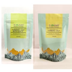 Turmeric Salt & Turmeric Salt with Garlic 100 gms - Rare Himalayan Herbs Salt Mix