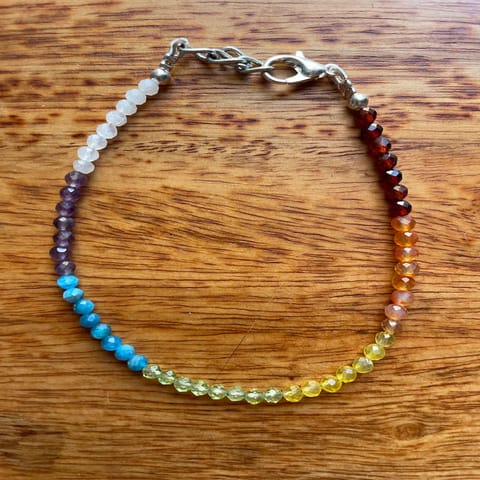 7 Chakra Faceted Skinny Bracelet