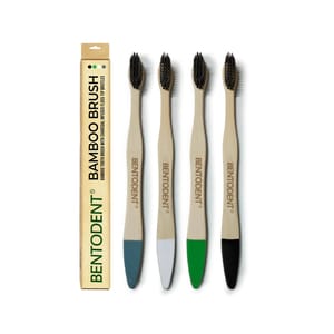 Charcoal Bamboo Toothbrush with Soft Bristle for Adult (Pack of 4)