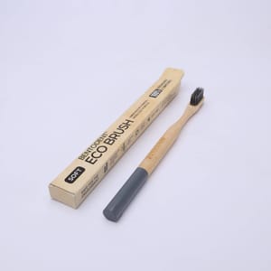 Charcoal Bamboo Toothbrush with Round Bottom (Pack of 2)
