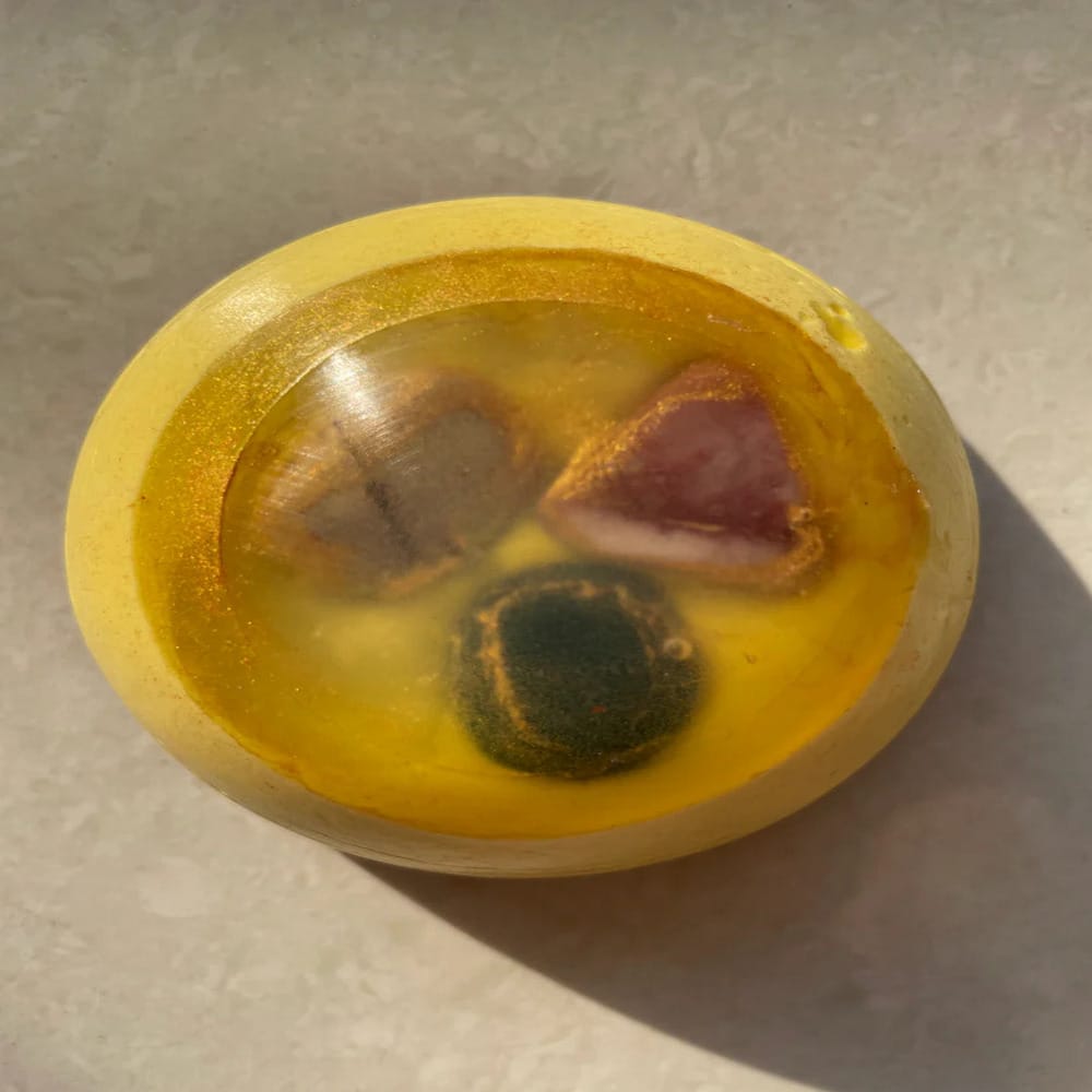 Mookaite Bloodstone Saffron Crystal Soap, 150 gms