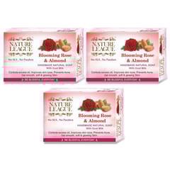BLOOMING ROSE & ALMOND Natural Handmade Soap 100 gms (Pack of 3)