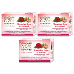 BLOOMING ROSE & ALMOND Natural Handmade Soap 100 gms (Pack of 3)