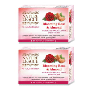 BLOOMING ROSE & ALMOND Natural Handmade Soap 100 gms (Pack of 2)