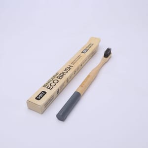 Charcoal Bamboo Toothbrush with Round Bottom (Pack of 2)
