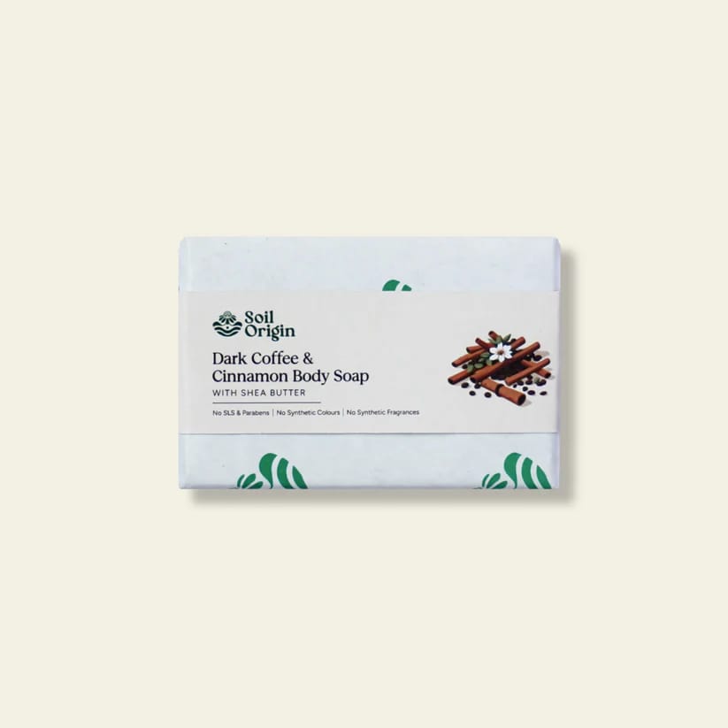 ⁠Dark Coffee and Cinnamon Body Soap With Shea Butter - 100 Gm