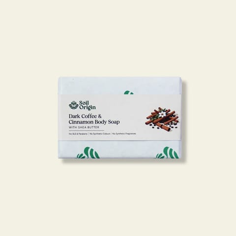 ⁠Dark Coffee and Cinnamon Body Soap With Shea Butter - 100 Gm