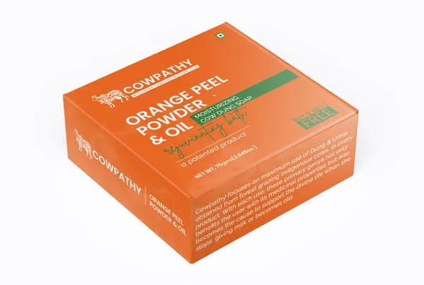 Orange Cow dung Bath Soaps (Pack of 7)
