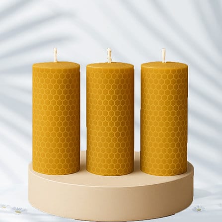 BEE Happy | Pure Beeswax Candle | Aesthetic Candle, 75 gms (pack of 3)