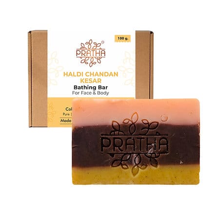 Haldi-Chandan-Kesar | Cold Process Handmade Bathing Bar, 100 gm