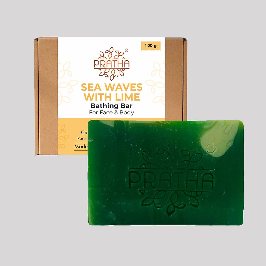 Sea Waves with Lime | Cold Process Handmade Bathing Bar, 100 gm