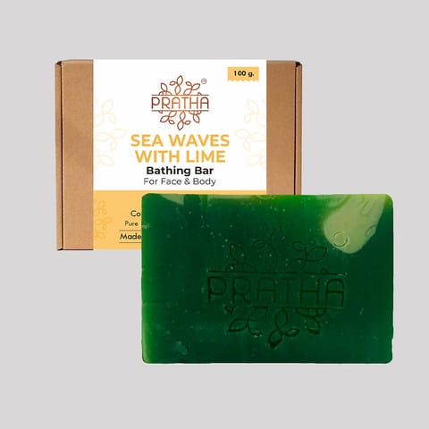 Sea Waves with Lime | Cold Process Handmade Bathing Bar, 100 gm