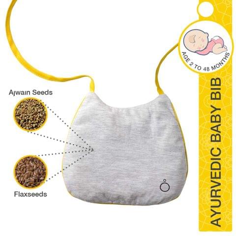 Baby Bib Compress - Whole Flaxseeds & Ajwain Bib for Cold/Colic Relief