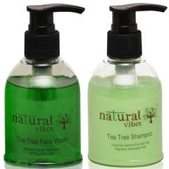 Ayurvedic Tea Tree Face Wash and Shampoo everyday treatment Combo